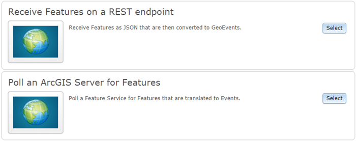 Example input connectors available with Example input connectors available with